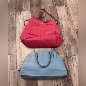 Coach BuNDLE Sierra Satchel Blue & Lexy Shoulder Pink Mauve Bags Purses READ